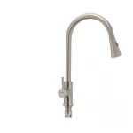 Смеситель для кухни с выдвижной лейкой Mixxus SUS-014-B из нерж. стали SUS304 (SS2816)