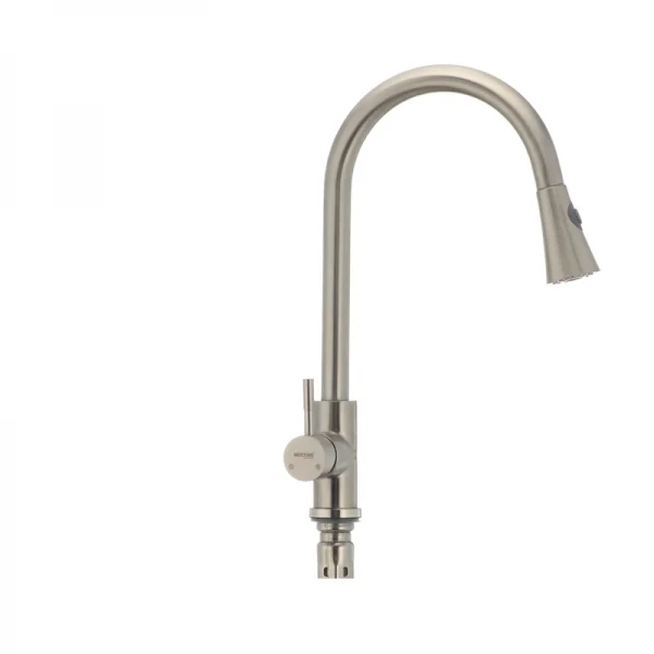 Смеситель для кухни с выдвижной лейкой Mixxus SUS-014-B из нерж. стали SUS304 (SS2816)