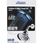 Стельова лійка для душу STORM SH-31-F10M5-LED-SET хромована з LED-підсвічуванням, 5 режимів (ST0019)