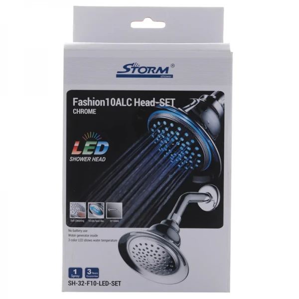 Верхній душ Storm SH-32-F10-LED-SET вбудований хромований з LED-підсвіткою (ST0020)