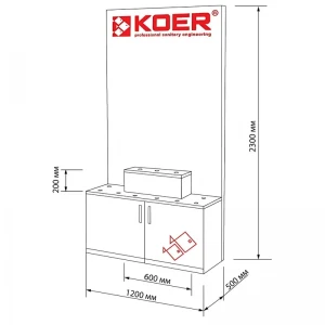 Koer Стенд выставочный для смесителей (белый) H2300*1200*500 (ST1965)