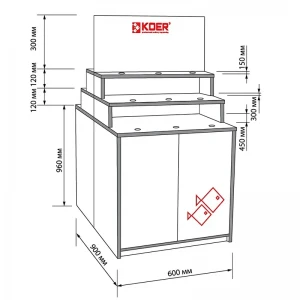Koer Острів подвійний для змушувачів H960*600*900 (ST1971) Koer Острів подвійний для змушувачів H960*600*900 (ST1971)
