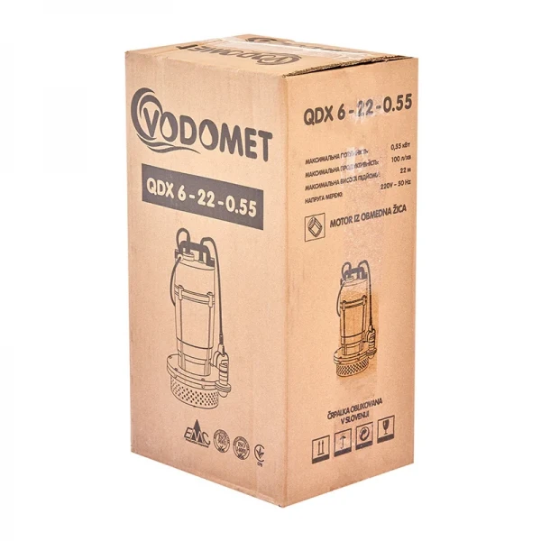 Насос дренажный Vodomet QDX 6-22-0.55 (корп.алюминий) (VO4189)