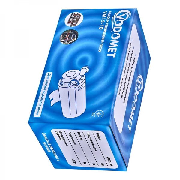 Насос повышения давления Vodomet VM15-10 Н=10М, Q=1,2кбМ, P=90Вт (корпус-нерж) (VO4205)