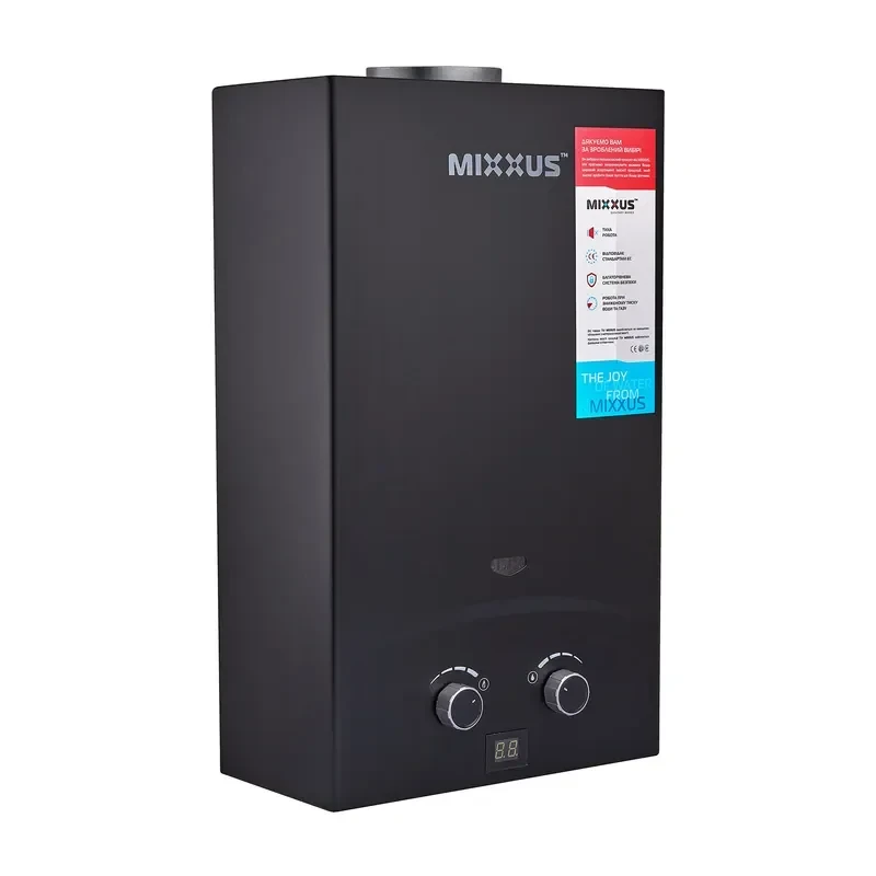Газовая колонка MIXXUS GWH-0210 BASIC BLACK дымоходная 10 л/мин (цвет черный) (WH0023)