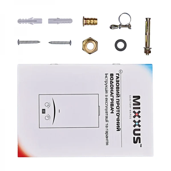 Газова колонка MIXXUS GWH-0310 BASIC GLASS димохідна 10 л/хв (панель зі скла з малюнком) (WH0024)