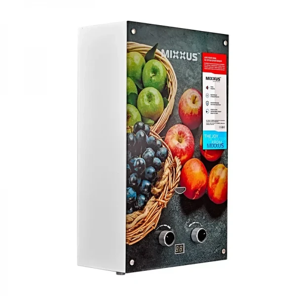 Газовая колонка MIXXUS GWH-0310 BASIC GLASS дымоходная 10 л/мин (панель из стекла с рисунком) (WH0024)