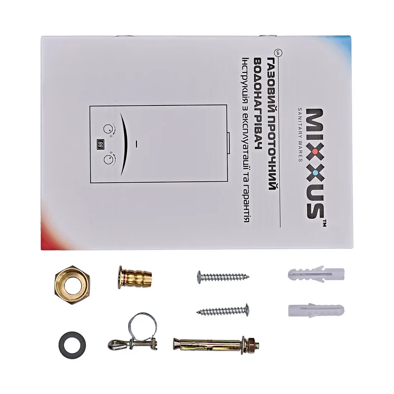 Газовая колонка MIXXUS GWH-0410 BASIC GLASS дымоходная 10 л/мин (панель из стекла с рисунком) (WH0025)