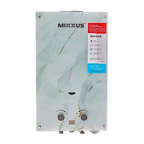 Газовая колонка MIXXUS GWH-0510 BASIC GLASS дымоходная 10 л/мин (панель из стекла с рисунком) (WH0026)