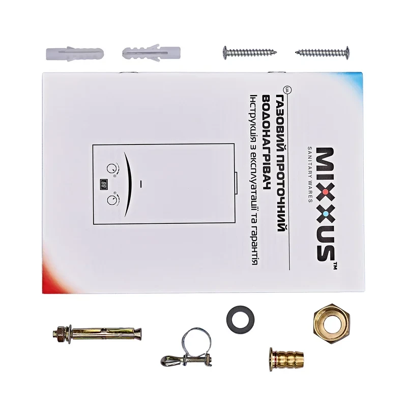 Газовая колонка MIXXUS GWH-0610 BASIC GLASS дымоходная 10 л/мин (панель из стекла с рисунком) (WH0027)