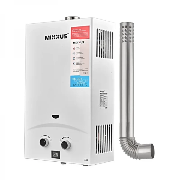 Газовая колонка Mixxus GWH-0710 BASIC TURBO WHITE турбированная 10 л/мин (WH0028)