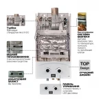 Газовая колонка Mixxus GWH-0710 BASIC TURBO WHITE турбированная 10 л/мин (WH0028)
