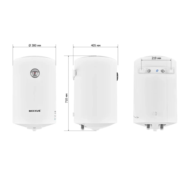 Водонагреватель "Цилиндр" MIXXUS EWH-07050 ROUND WET накопительный 50 л, мокрый тен 1,5 kW (WH0601)