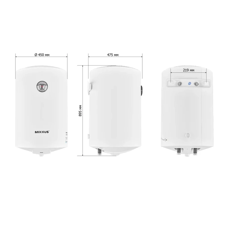 Водонагреватель "Цилиндр" MIXXUS EWH-07100 ROUND WET накопительный 100 л, мокрый тен 1,5 kW (WH0603)