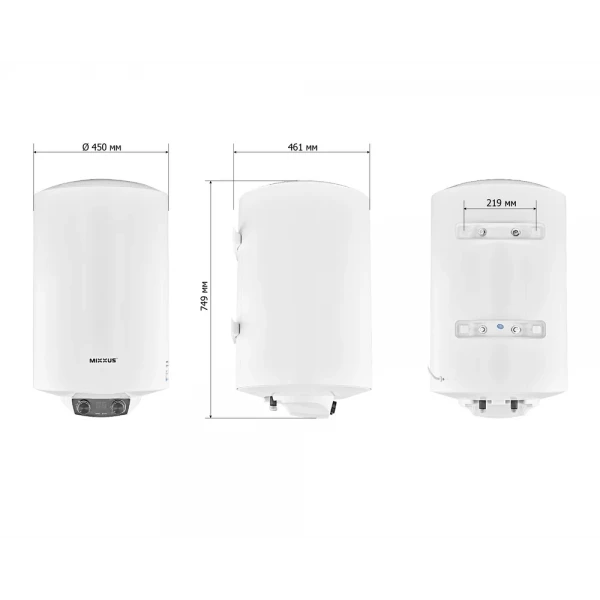 Водонагреватель "Цилиндр" MIXXUS EWH-08080 ROUND DRY накопительный 80 л, сухой тен 2 kW (WH0609)