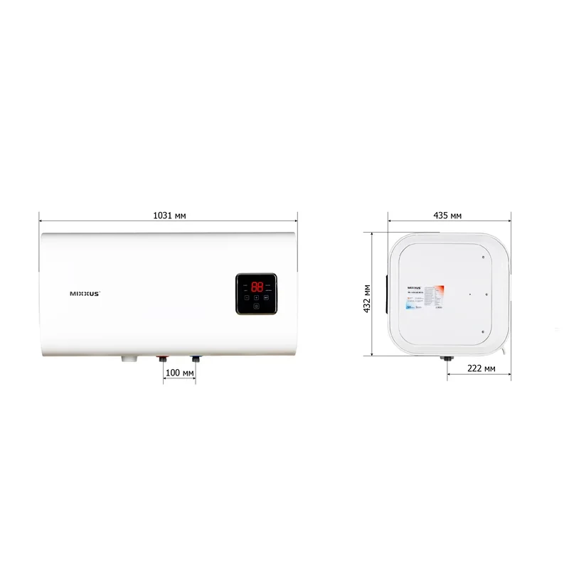 Водонагреватель "Квадрат" Mixxus EWH-14100 CUBE WET(Н) накопительный 100 л, мокрый тен 2,0 kW (WH0616)