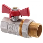 Кран с американкой 3/4" прямой Waterpro красный (WP0152)