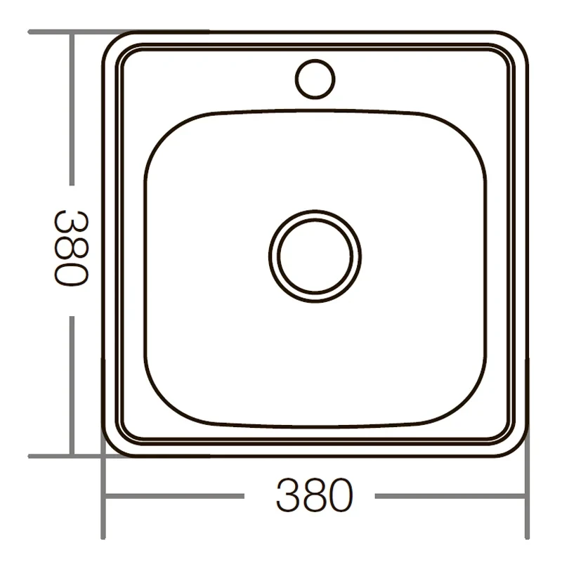 Мойка кухонная Zerix Z3838-06-160E (Satin) (ZM0555)