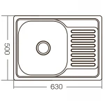 Мийка кухонна Zerix Z6350-08-180D (decor) (ZM0564)