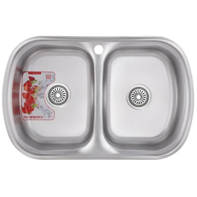 Мойка кухонная Zerix Z7749-08-180E (Satin) (ZM0565)