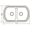 Мойка кухонная Zerix Z7749-08-180E (Satin) (ZM0565)