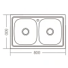 Мойка кухонная Zerix Z8050D-08-180E (Satin) (ZM0569)