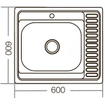 Мийка кухонна Zerix Z6060R-04-160E (Satin) (ZM0576)