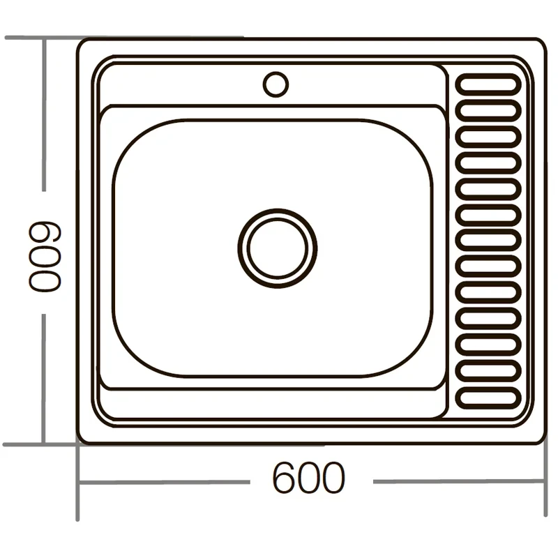 Мийка кухонна Zerix Z6060R-04-160E (Satin) (ZM0576)