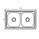 Мийка кухонна Zerix Z8050D-08-180MD Double (micro decor) (ZM0613)