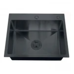 Мийка Zerix ZH5050B-215 (3.0/1.0) PVD-Black з диспенсером та сушаркою для посуду (ZM5559)