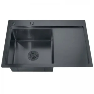Мойка Zerix ZH7849LB-215 (3.0/1.0) PVD-Black с диспенсером и сушилкой для посуды (ZM5567)