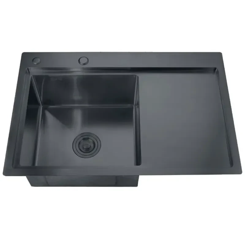 Мойка Zerix ZH7849LB-215 (3.0/1.0) PVD-Black с диспенсером и сушилкой для посуды (ZM5567)