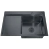 Мойка Zerix ZH7849RB-215 (3.0/1.0) PVD-Black с диспенсером и сушилкой для посуды (ZM5569)