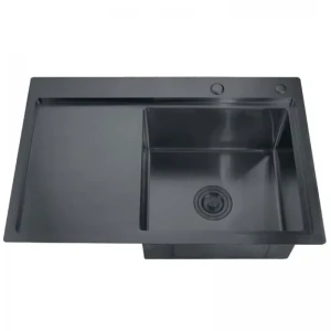Мойка Zerix ZH7849RB-215 (3.0/1.0) PVD-Black с диспенсером и сушилкой для посуды (ZM5569)