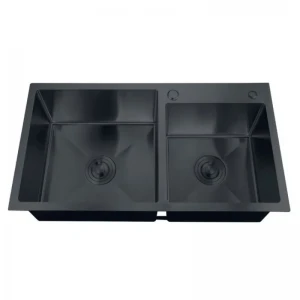 Мойка с диспенсером и сушилкой для посуды Zerix ZH7843DB-215 (3.0/1.0) PVD-Black (ZM5571)