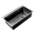 Мойка Zerix ZH6845-SET-05 NANO-BLACK (3.0/0.8) с нерж. стали, комплект (графит) (ZM5579)