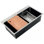 Мойка Zerix ZH6845-SET-05 NANO-SILVER (3.0/0.8) с нерж. стали, комплект (нержавейка) (ZM5580)