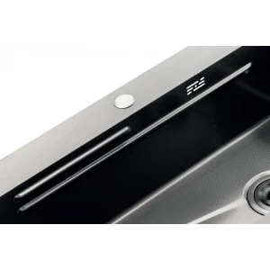 Мийка Zerix ZH7545-SET-05 NANO-BLACK (3.0/0.8) з нерж. сталі, комплект (графіт) (ZM5581)