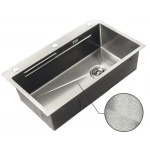 Мойка Zerix ZH7545-SET-05 DECOR NANO-SILVER (3.0/0.8) с нерж. стали, комплект (нержавейка) (ZM5584)