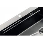 Мойка Zerix ZH7545-SET-05 DECOR NANO-SILVER (3.0/0.8) с нерж. стали, комплект (нержавейка) (ZM5584)