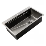 Мийка Zerix ZH6845-SET-05 Decor Nano-Black (3.0/0.8) з нерж. сталі комплект (графіт) (ZM5588)