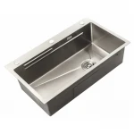 Мийка Zerix ZH6845-SET-05 Decor Nano-Silver (3.0/0.8) з нерж. сталі комплект (нержавійка) (ZM5589)