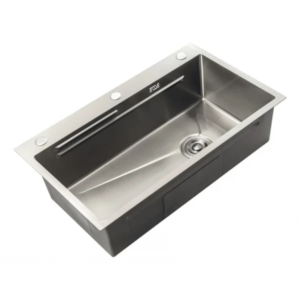 Мийка Zerix ZH6845-SET-05 Decor Nano-Silver (3.0/0.8) з нерж. сталі комплект (нержавійка) (ZM5589)