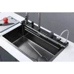 Мийка багатофункціональна Zerix ZH7546-SET-05 Decor Graphite з вбудованим змішувачем з нерж.сталі (ZM5592)