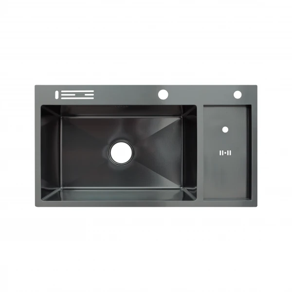 Мойка Zerix ZH8245-SET-08 Micro Decor Graphite из нержавеющей стали (цвет графит) (ZM5594)