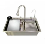 Мийка багатофункціональна Zerix ZH7546-SET-06 Decor SS Color з вбудованим змішувачем з нерж.cталі (ZM5596)