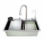 Мийка багатофункціональна Zerix ZH7546-SET-07 Decor SS Color з вбудованим змішувачем з нерж. сталі (ZM5598)