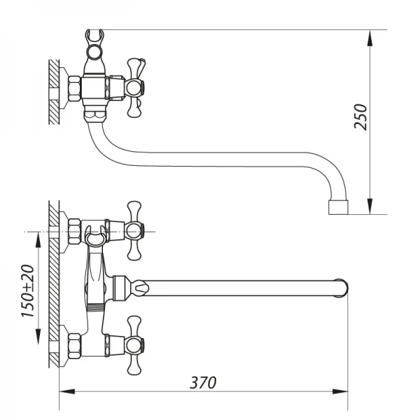 Змішувач для ванни Zerix D3Q 722 (ZX0006)