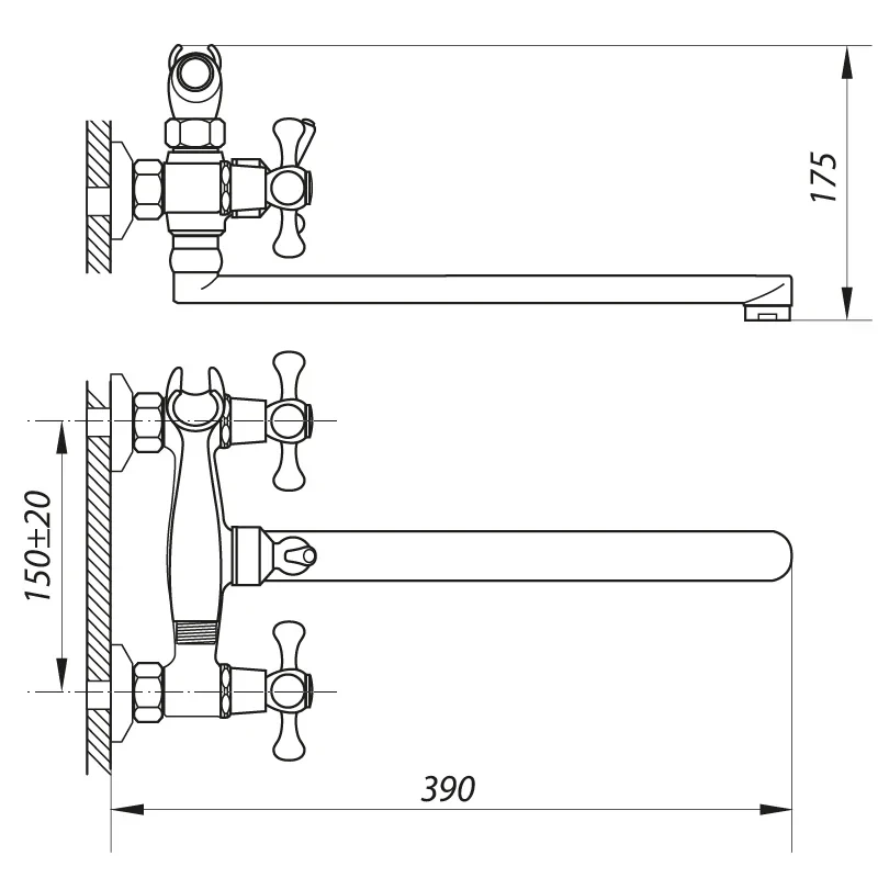 Смеситель для ванны Zerix D4Q 827 (ZX0009)