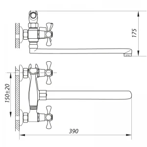 Смеситель для ванны Zerix D5Q 827 (ZX0010)